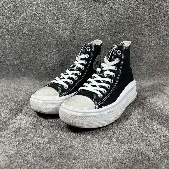 Converse CT All Star Move Hi 568497C Women’s Sz 8 Black Casual Platform Shoes - Picture 4 of 12